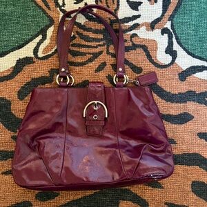 Coach Elegant Burgundy Leather Tote Bag